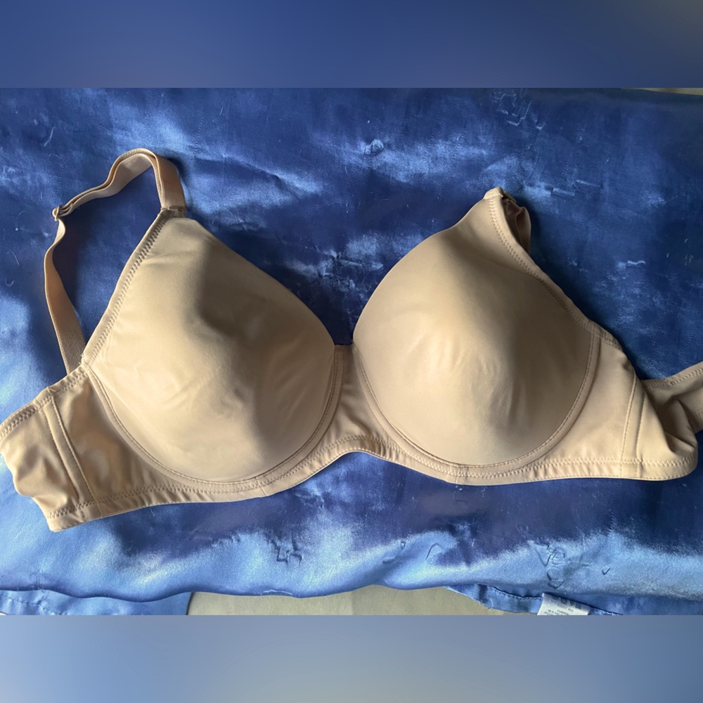 Women’s nursing bra. Size 36c. Color nude. Has clasps that unhook for nursing.